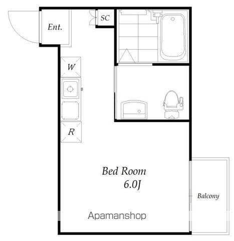 クレールブランシェ西横浜A号棟(ワンルーム/1階)の間取り写真
