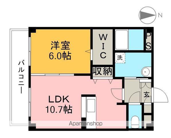ハーヴェスト百石(1LDK/2階)の間取り写真