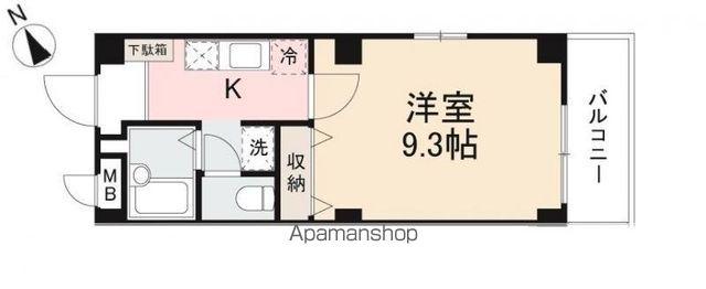 ノンニーナ蔦(1K/3階)の間取り写真