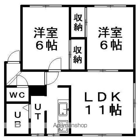 プレイス61(2LDK/2階)の間取り写真