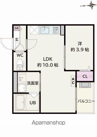 JACK KAMIYAMAⅠ(1LDK/3階)の間取り写真