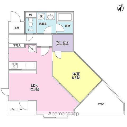 21DE南平台(1LDK/2階)の間取り写真