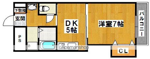 ベアティテュード(1K/4階)の間取り写真