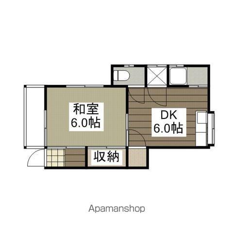 倉本アパート19号(1DK/2階)の間取り写真