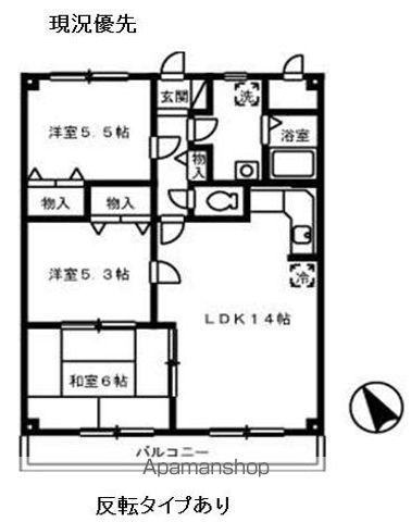 デミュールクワダ(3LDK/2階)の間取り写真