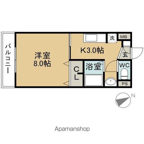 ラ・ロッシュ(1K/1階)の間取り写真
