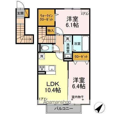 CASA VERDE(2LDK/2階)の間取り写真