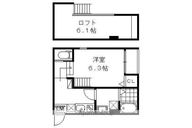シーハンド丹波橋(1K/1階)の間取り写真