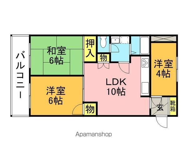 トピア姪ノ浜(2SLDK/1階)の間取り写真