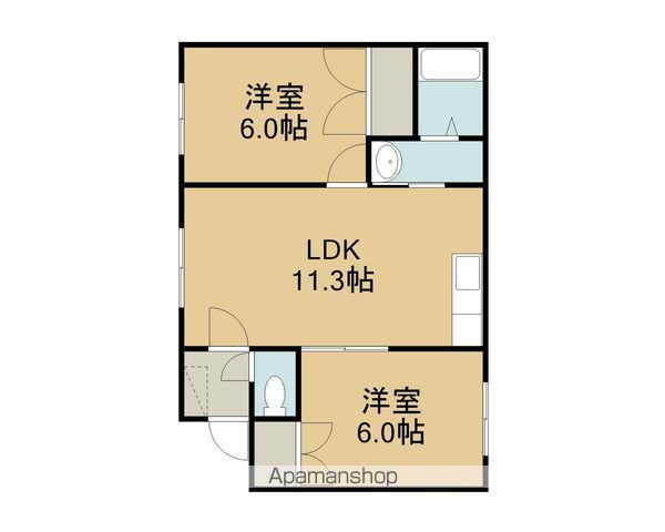 レインボーハウス白老NO.9(2LDK/1階)の間取り写真