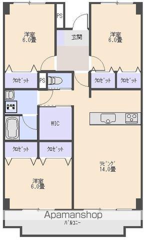 グランヴィア・タニヤ(3LDK/5階)の間取り写真