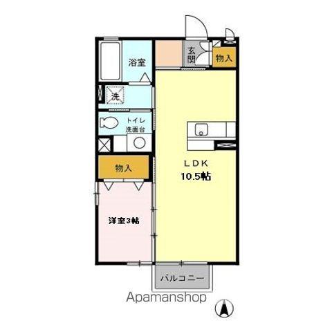 モーリC(1LDK/2階)の間取り写真