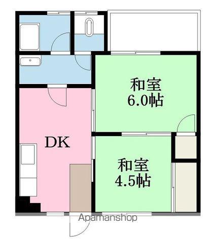 祝谷ビル(2DK/3階)の間取り写真