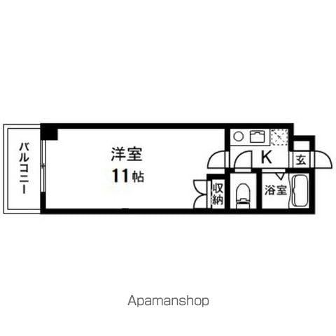 SAKO泉中央(1K/4階)の間取り写真