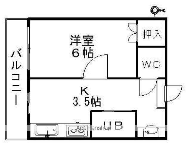 セシエル金池(1K/2階)の間取り写真