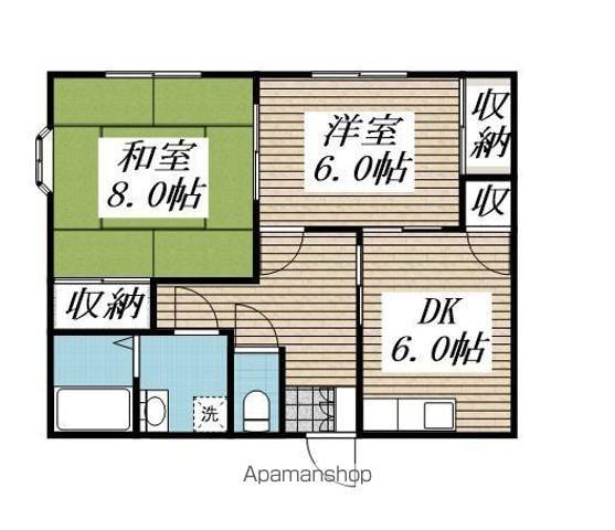 コーポミマスA(2DK/1階)の間取り写真