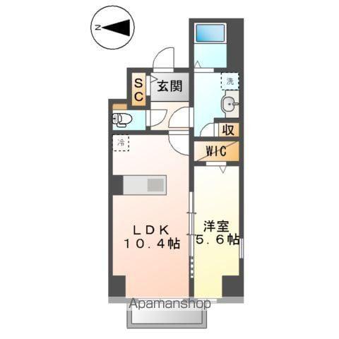 ノベルティーGX(1K/2階)の間取り写真