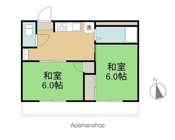 和歌山電鐵貴志川線 貴志駅 徒歩6分 2階建 築33年(2DK/2階)の間取り写真