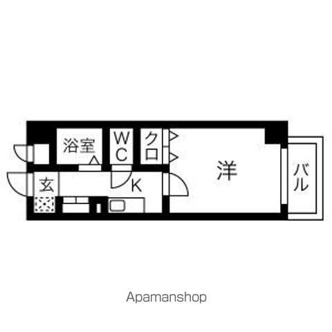 ウェルネスX(1K/4階)の間取り写真