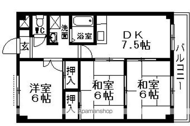 ベルウッド(3DK/3階)の間取り写真