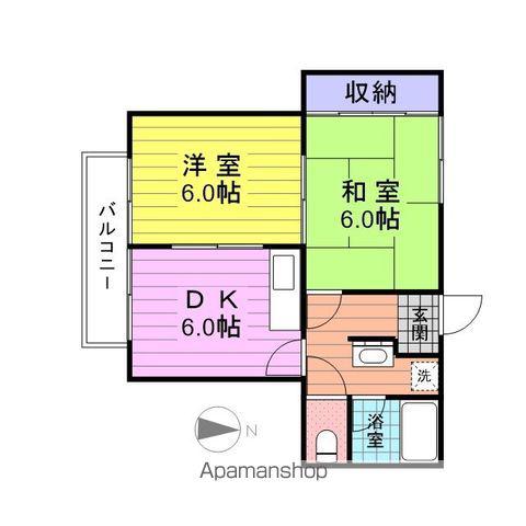 コンホートⅠ(2DK/2階)の間取り写真