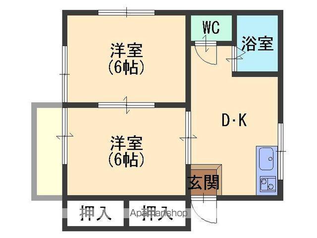 ファミール大宮(2DK/2階)の間取り写真