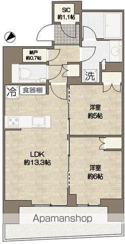 HARUMI FLAGSUN VILLAGE B棟(2SLDK/11階)の間取り写真