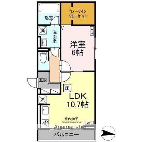 ラピルデ開成(1LDK/1階)の間取り写真