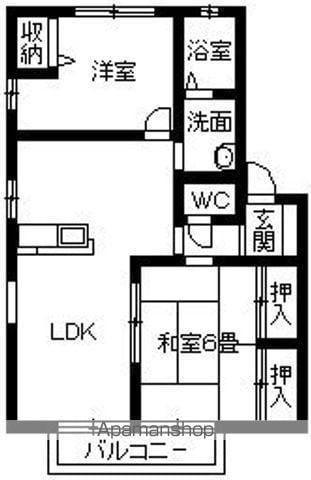 イーストコート春日A・B・C(2LDK/1階)の間取り写真