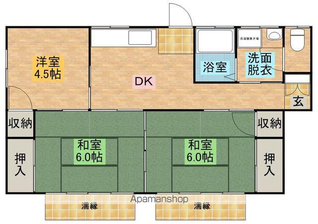 東北本線 西那須野駅 バス乗車時間：5分 本町バス停で下車 徒歩5分 1階建 築47年(3DK)の間取り写真