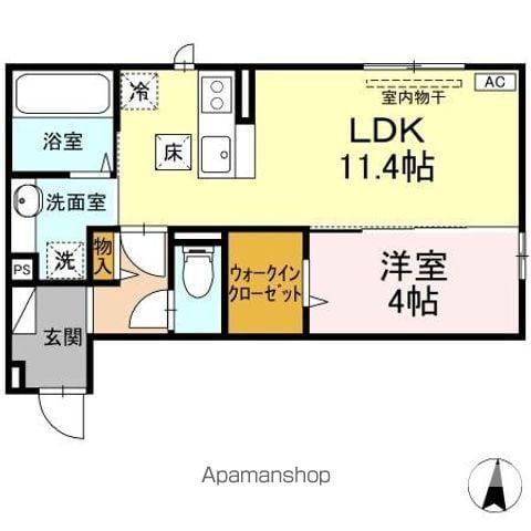 RESUA篠田(1LDK/1階)の間取り写真