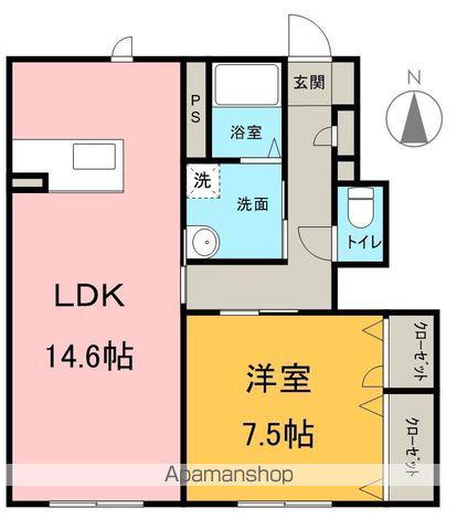 MASTTOWN寿S棟N棟(1LDK/1階)の間取り写真