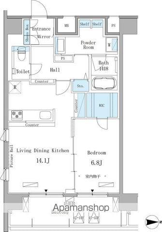 GRAND ESPOIR 東桜(1LDK/14階)の間取り写真