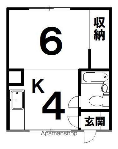 ハウスのじ(1K/1階)の間取り写真
