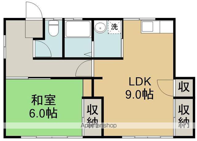 コーポワカバ(1LDK/2階)の間取り写真