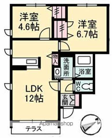 アトリエール(2LDK/1階)の間取り写真
