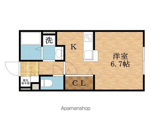 ルミエール(1K/1階)の間取り写真