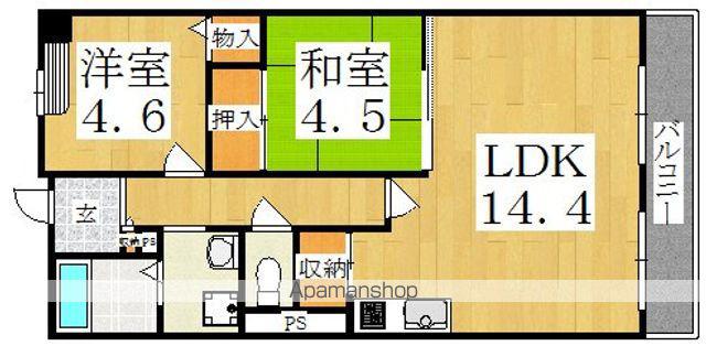 ラヴィ—タ南田辺(2LDK/4階)の間取り写真