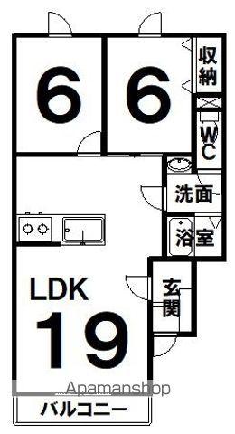 ハイツ パークサイド Ⅱ(2LDK/1階)の間取り写真