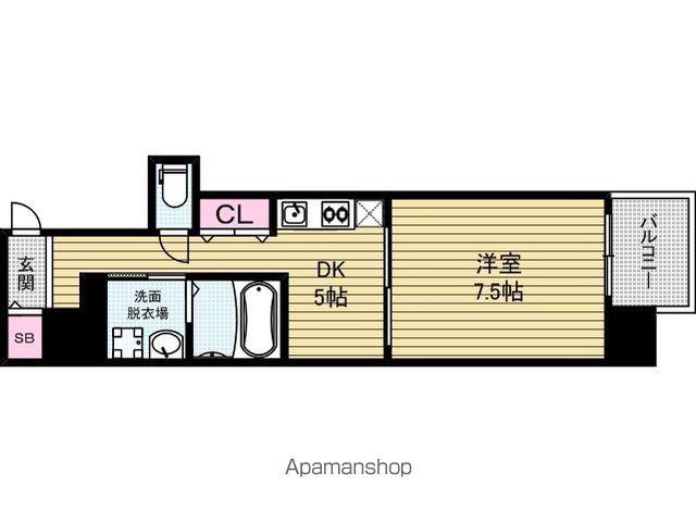プレサンス堺筋本町駅前(1DK/6階)の間取り写真
