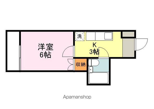 サンヒルズ広島屋(1K/4階)の間取り写真