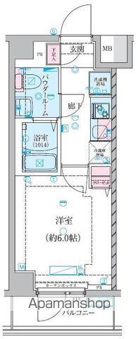 GENOVIA堀切菖蒲園(1K/4階)の間取り写真