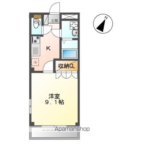 サンフィットⅡ(1K/1階)の間取り写真