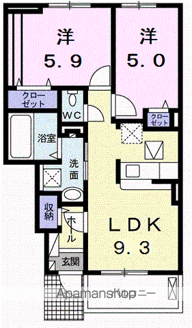 中村家 土佐 Ⅰ(2LDK/1階)の間取り写真