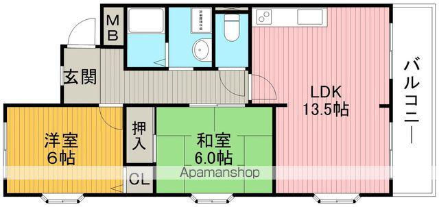 パルフェ上野西(2LDK/1階)の間取り写真