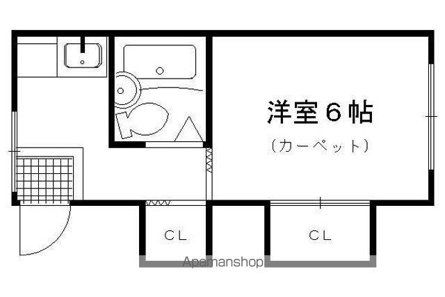 たつみ2号棟(1K/2階)の間取り写真