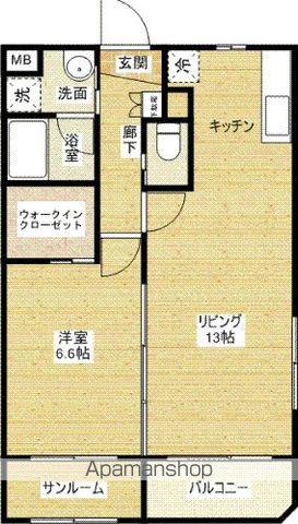 オルトエウディア(1LDK/1階)の間取り写真