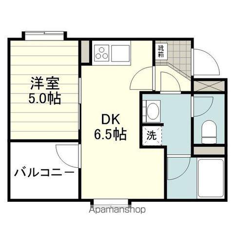 ESPACE DU COEUR(1DK/2階)の間取り写真