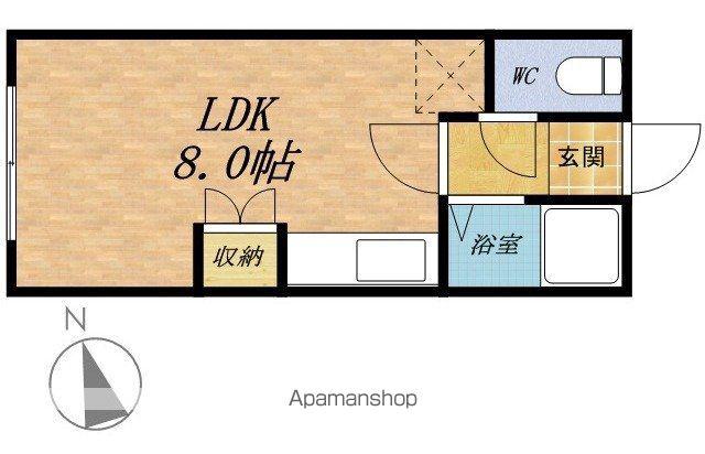 アルカーサ富岡(ワンルーム/3階)の間取り写真