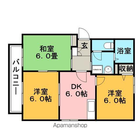 メゾンドール小森野B棟(3DK/1階)の間取り写真